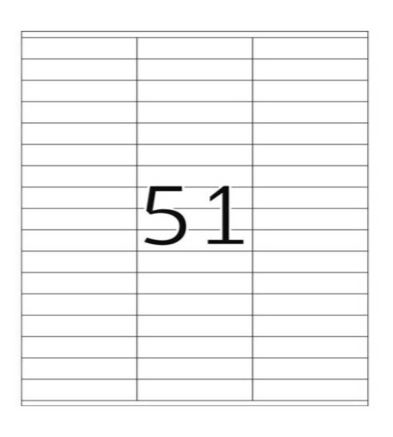 TOP STICK Etiquette universelle, 16.9x70 mm, blanc, 4 par feuille, A4, 5100